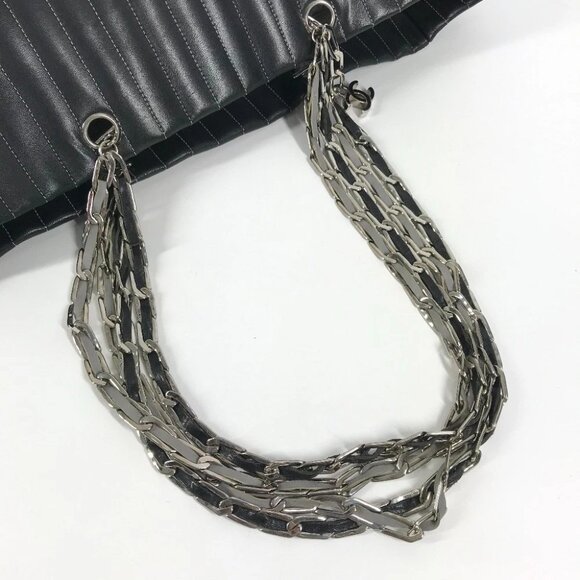 CHANEL CC CC Mark logo stripe Double Chain Shoulder Tote Bag - Picture 8 of 15